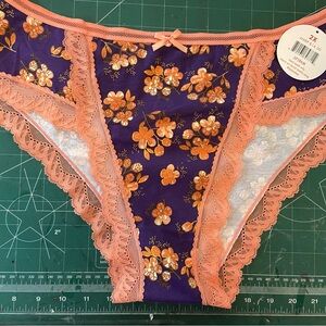 Floral Lace Trim Panties